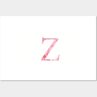 Zeta Pink Watercolor Letter Posters and Art